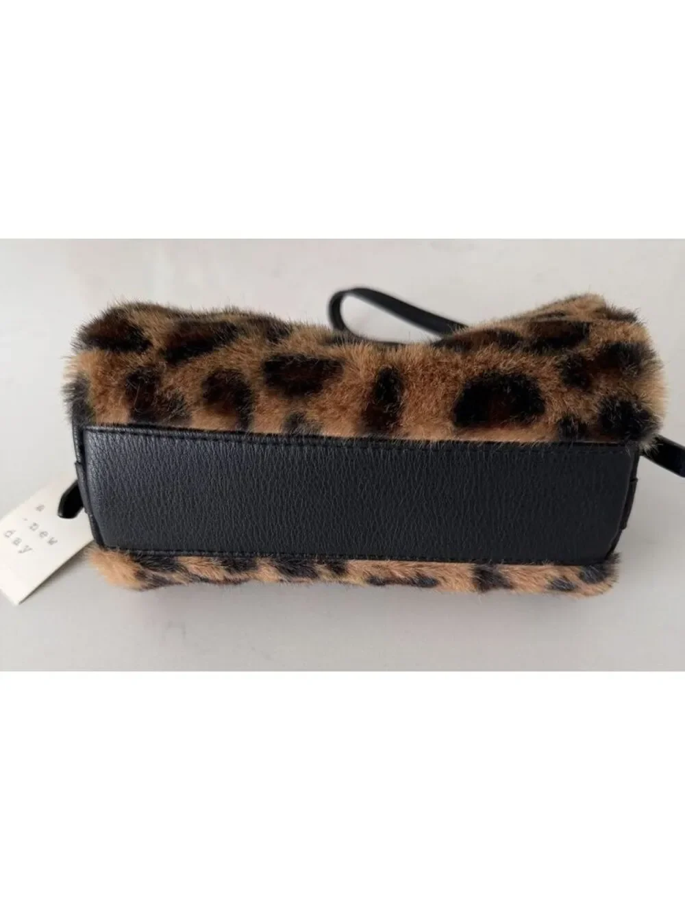 A New Day Faux Fur Leopard Print Shoulder Handbag